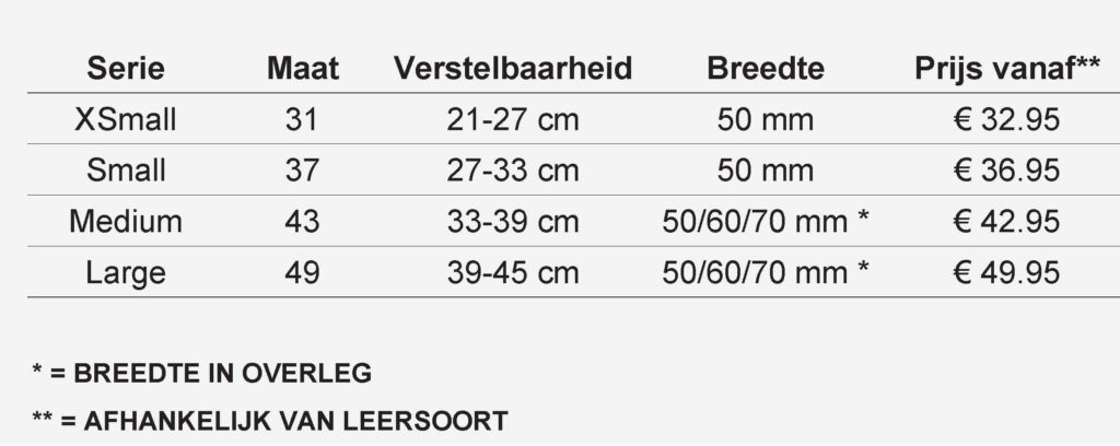 Measurement Chart CYD Dog Collar Website Windhonden no title with price full screen Measurement Chart CYD Dog Collar Website Windhonden no title with price full screen