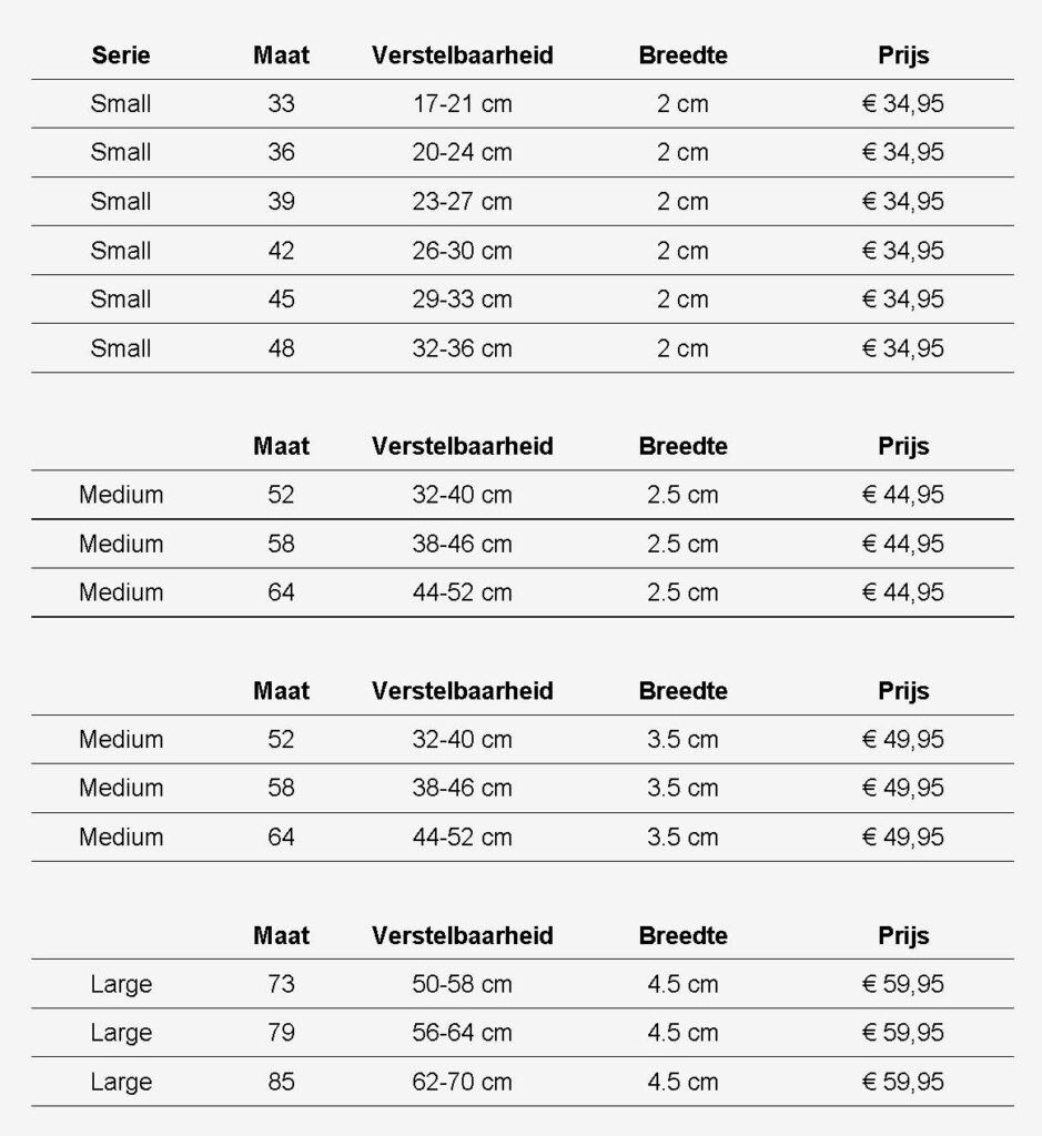 Measurement Chart CYD Dog Collar Website Terschelling Boeien no title with price updated 21Feb22 full screen Measurement Chart CYD Dog Collar Website Terschelling Boeien no title with price updated 21Feb22 full screen