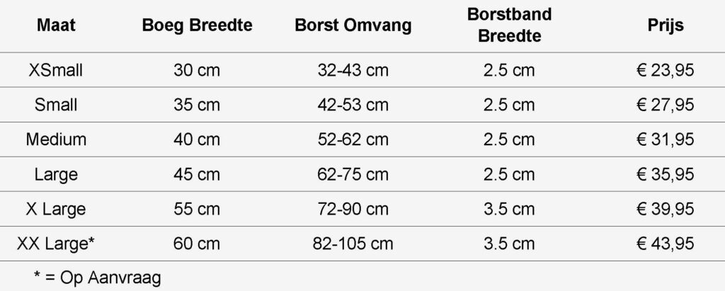 Measurement Chart CYD Dog Harness Tough Terschelling Branding Nylon with price updated 7Mei22 full screen